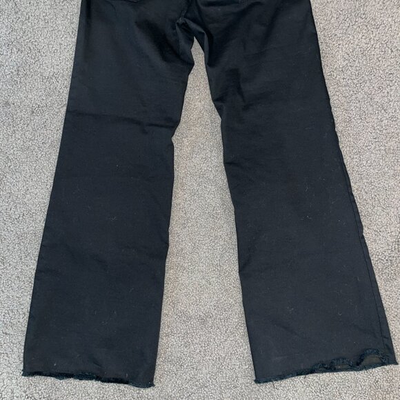 Bevy Flog - Amanda Black Wide Leg Flare Denim Raw Hem & Elastic Waist Jeans 29 - Picture 7 of 11